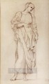 杖を持った立っている女性像の研究 ラファエル前派サー・エドワード・バーン・ジョーンズ